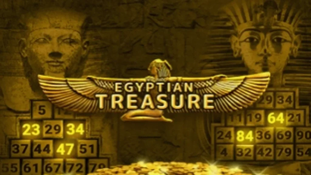 Tampilan visual slot Egyptian Treasure dengan tema Mesir kuno