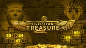 Tampilan visual slot Egyptian Treasure dengan tema Mesir kuno